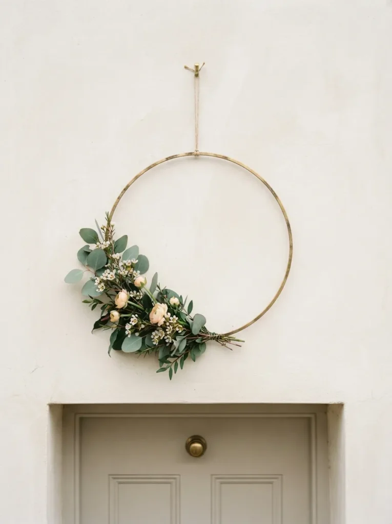 Open Hoop Design - 19 Spring Wreath Ideas for a Beautiful Front Door