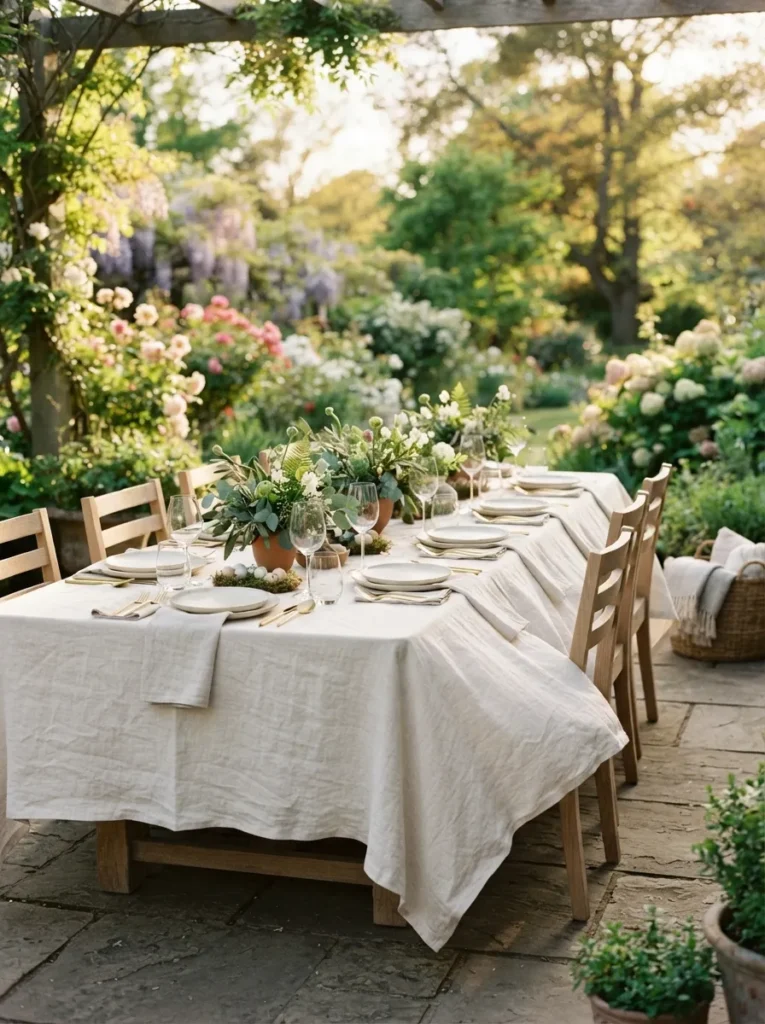 Outdoor Linen Table - 22 Modern Easter Decor Ideas for a Fresh Spring Look