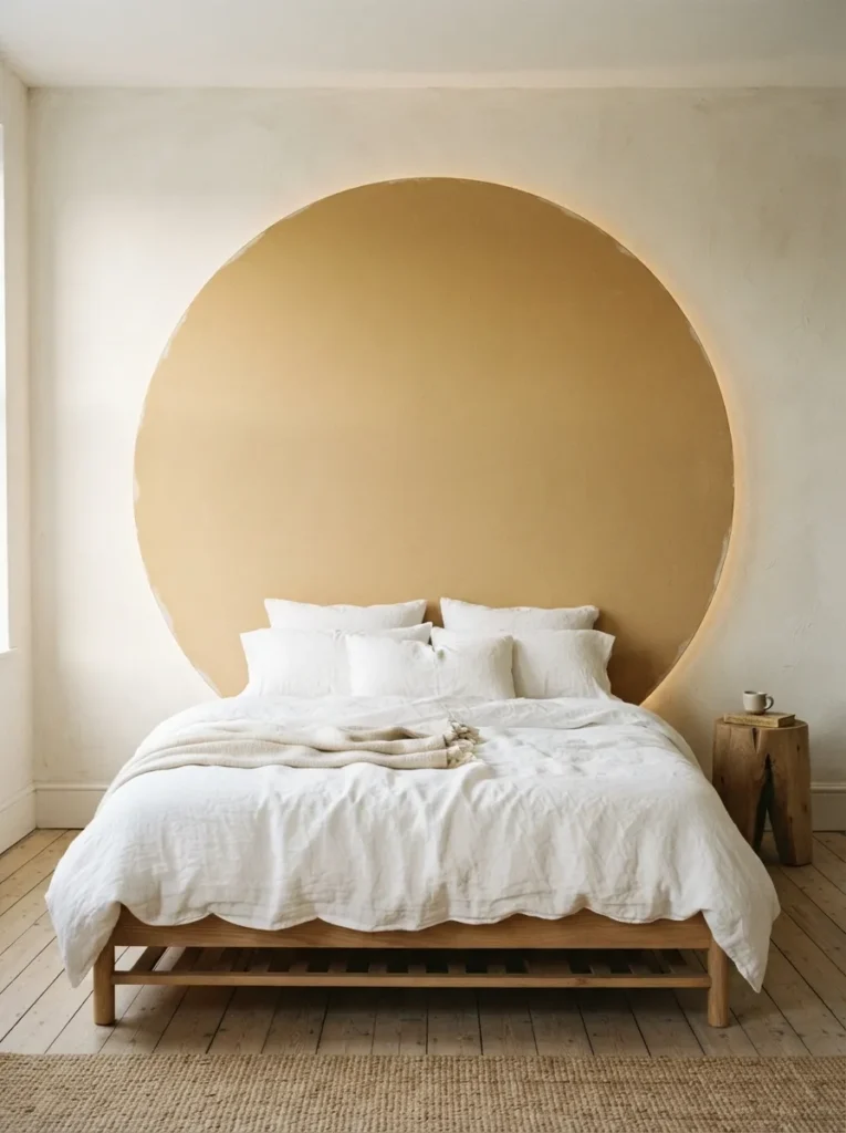 Painted Circle Backdrop - 17 Stylish Ways to Decorate a Bed Without a Headboard