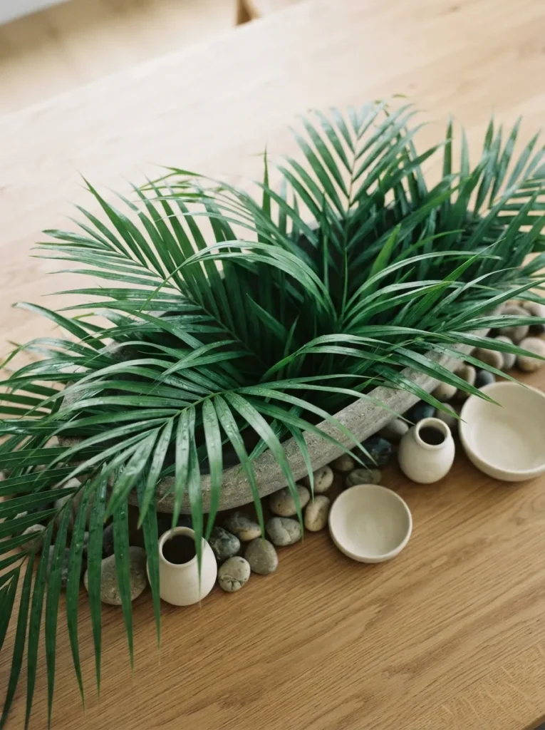 Palm Frond Centerpiece - 15 Palm Sunday Decorations to Make Your Home Feel Warm