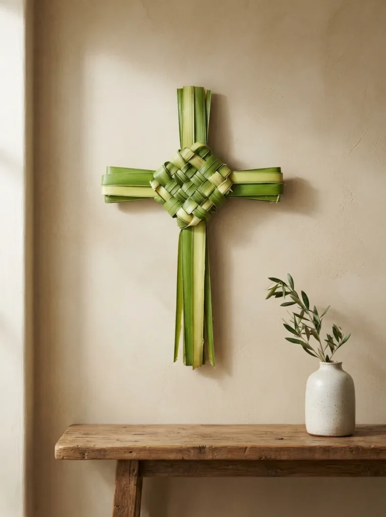 Palm Frond Cross For Palm Sunday Decorations Home - 15 Palm Sunday Decorations to Make Your Home Feel Warm