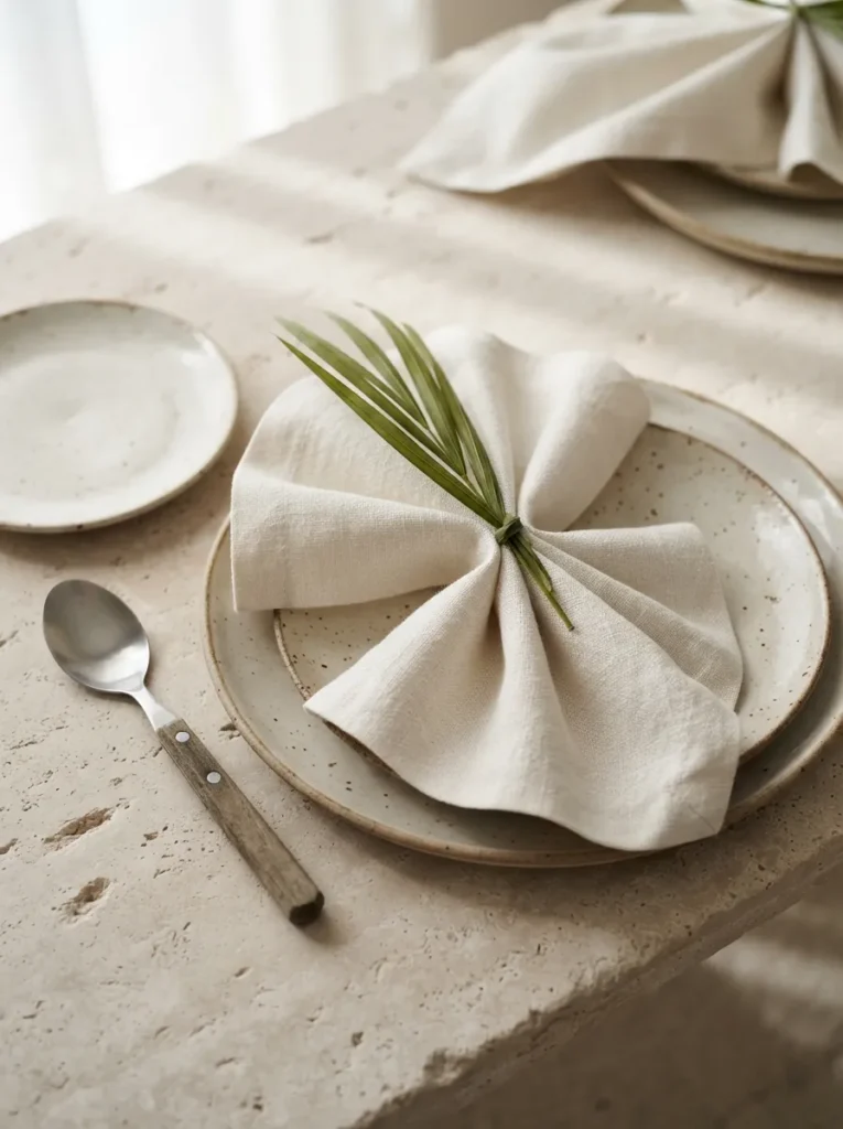 Palm Leaf Napkin Fold - 15 Palm Sunday Decorations to Make Your Home Feel Warm