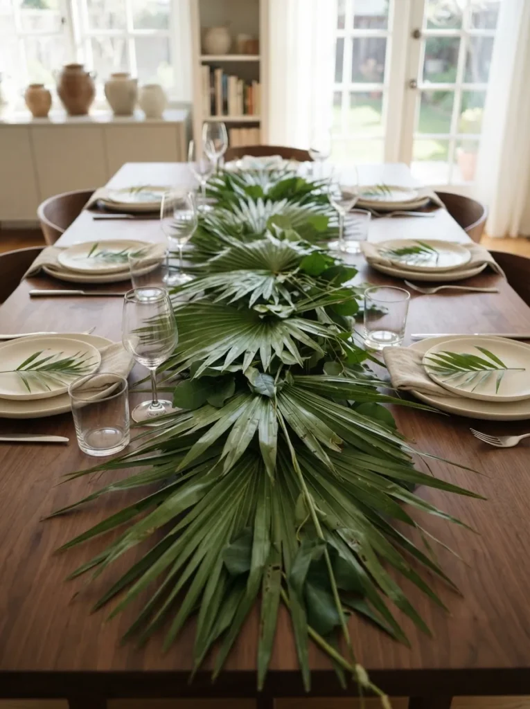 Palm Leaf Table Runner - 15 Palm Sunday Decorations to Make Your Home Feel Warm