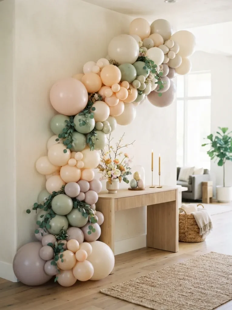 Pastel Balloon Backdrop - 22 Modern Easter Decor Ideas for a Fresh Spring Look