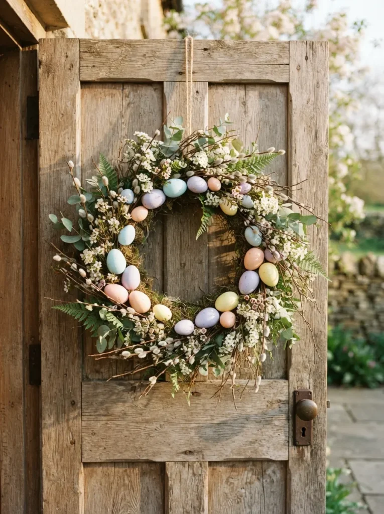 Pastel Egg Wreath - 17 Easter Flower Arrangements That Feel Fresh & Easy