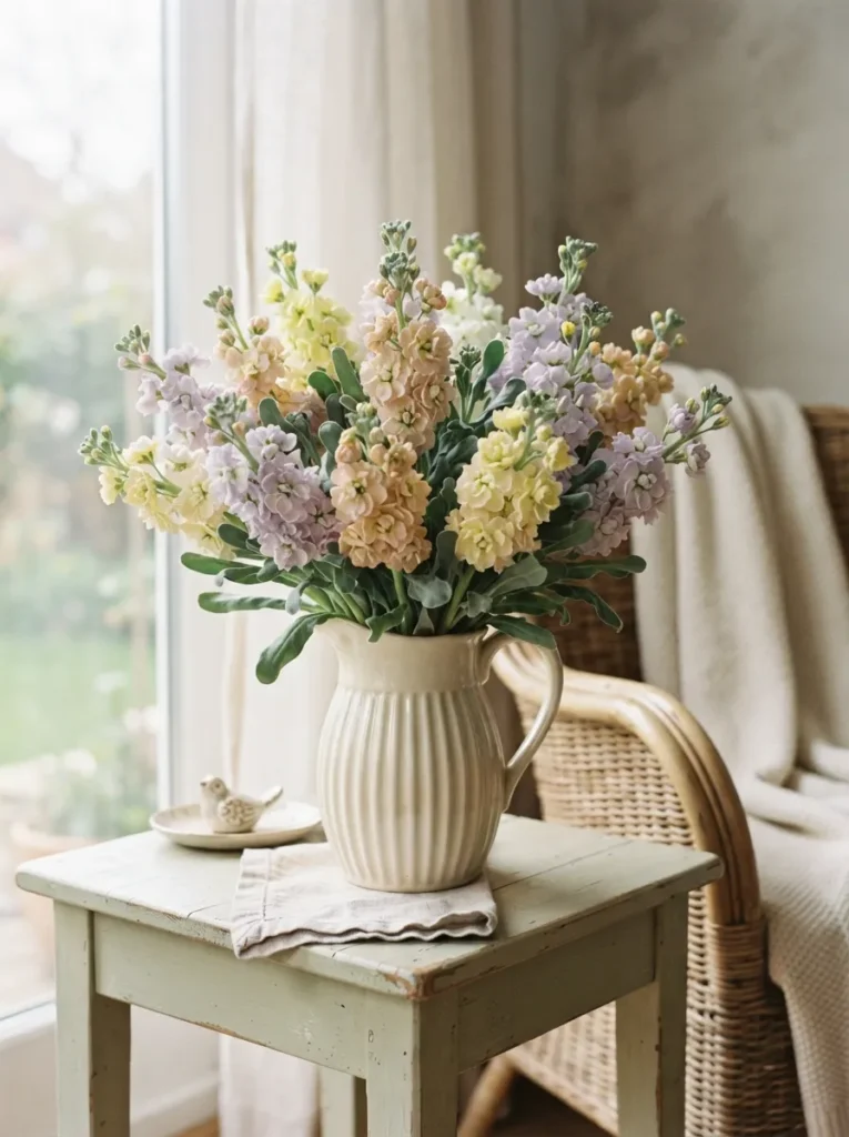 Pastel Stock Flowers - 17 Easter Flower Arrangements That Feel Fresh & Easy