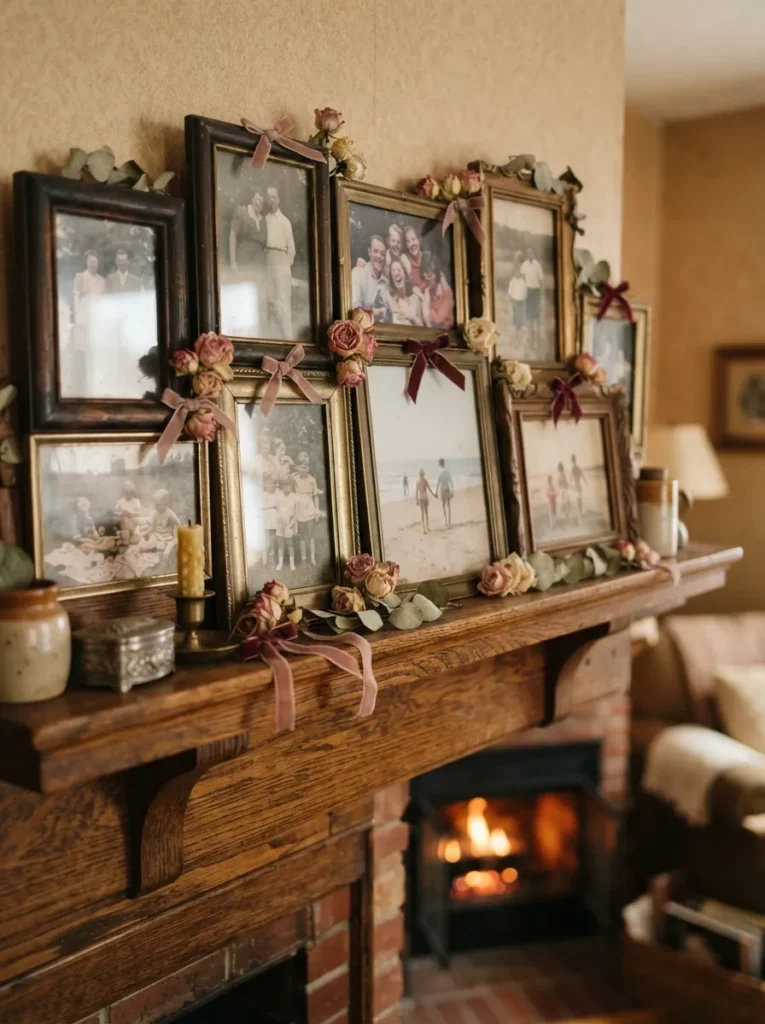 Retro Family Photo Display - 16 Vintage Valentines Day Ideas for a Charming Home