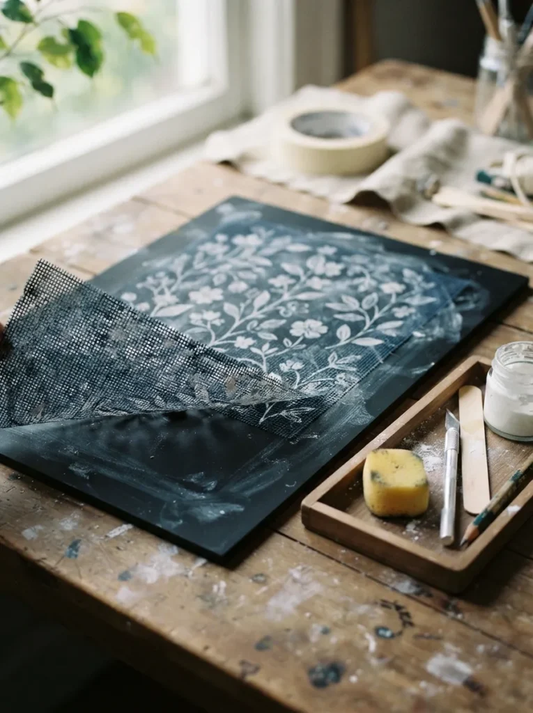 Reusable Mesh Stencil - 20 Spring Chalkboard Ideas That Are Cute and Easy