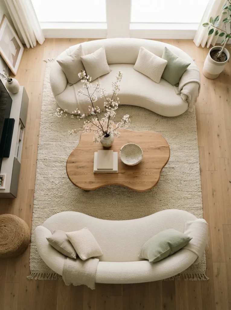 Round Organic Coffee Table - 21 Spring Home Decor Ideas for a Fresh Seasonal Look