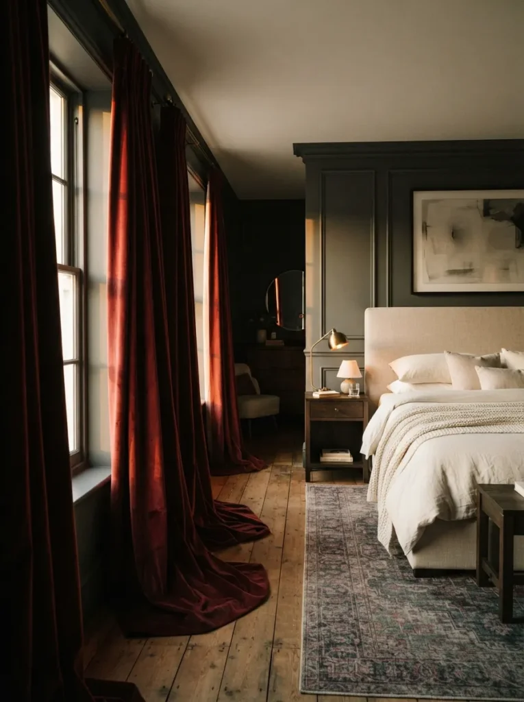 Ruby Red Accent Wall - 19 Jewel Tone Bedroom Ideas for a Luxe Cozy Retreat