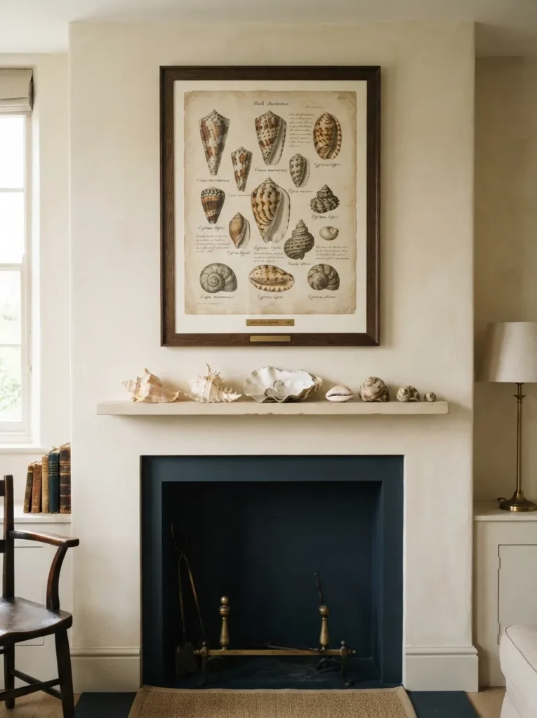 Seashell Nautical Art - 21 Year Round Mantle Decor Ideas for a Timeless Look