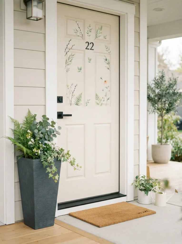 Seasonal Door Decals - 17 Spring Front Door Decor Ideas to Welcome Spring