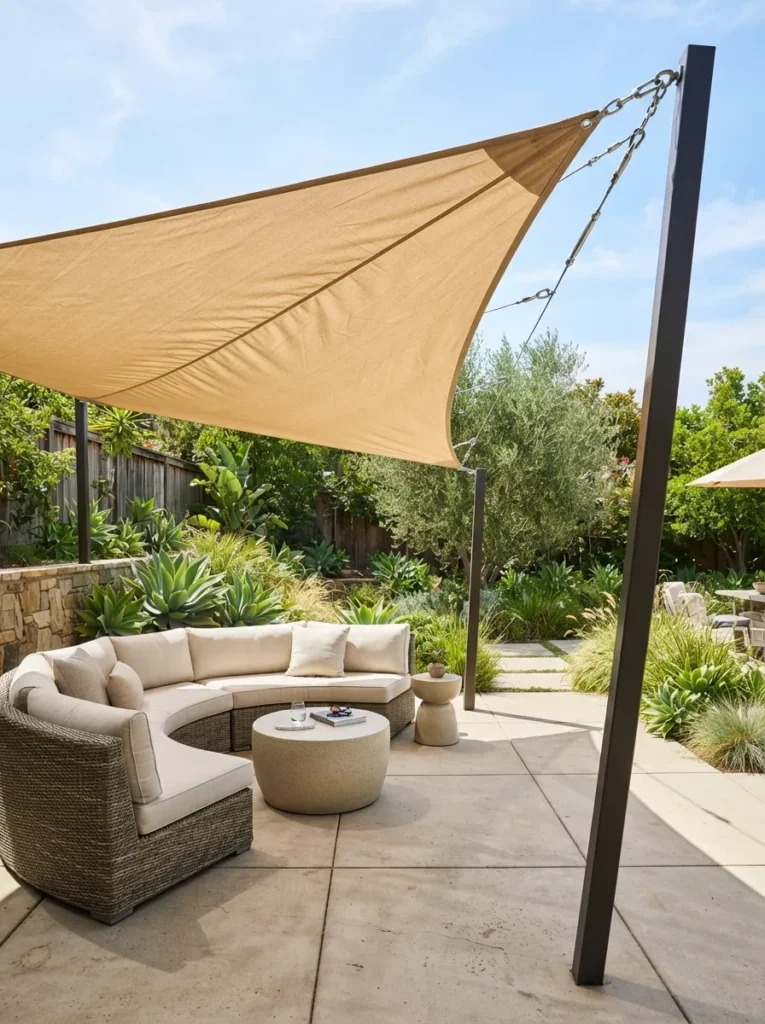 Shade Sail Cover - 18 Covered Patio Design Ideas for Stylish Outdoor Living