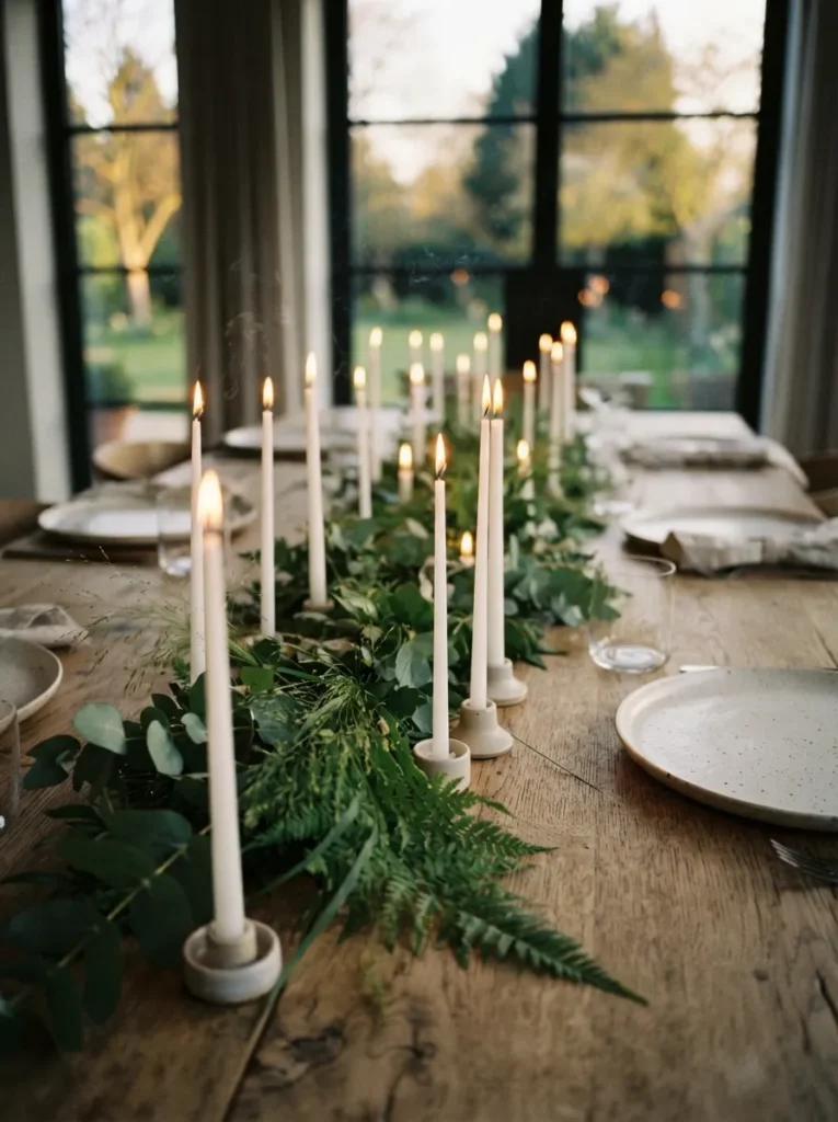 Slim White Candles - 20 Spring Table Decor Ideas for a Fresh Seasonal Setting