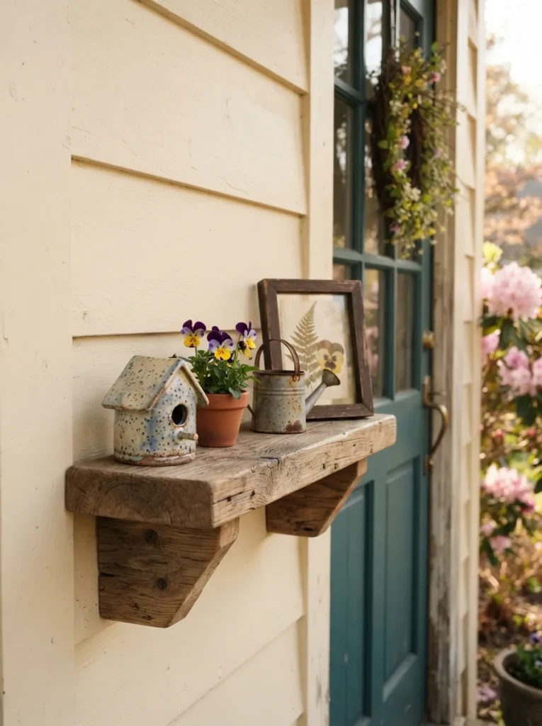 Small Wall Shelf Display - 17 Spring Front Door Decor Ideas to Welcome Spring