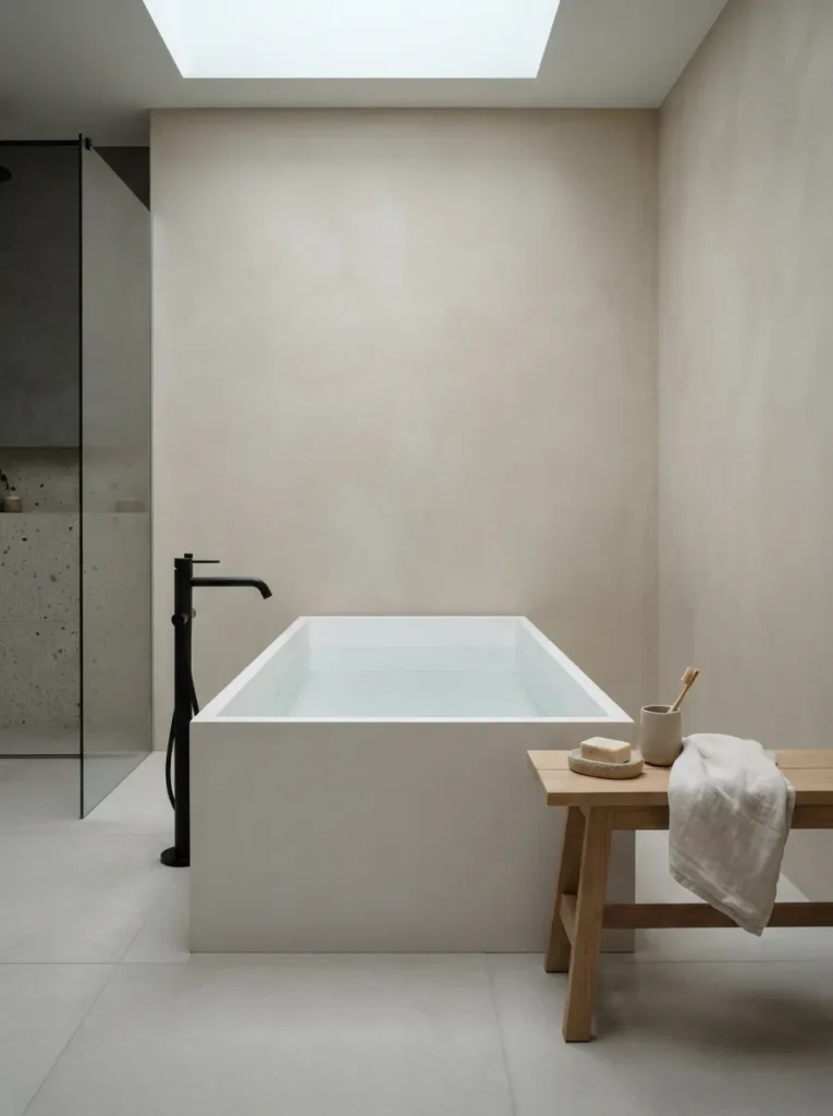 Straight-Edge Bathtub - 18 Japandi Bathroom Design Ideas for a Calm Modern Space