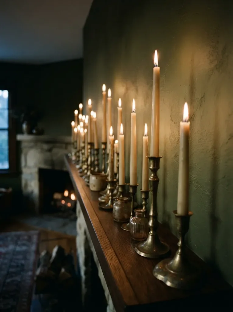 Tapered Candlestick Row - 21 Year Round Mantle Decor Ideas for a Timeless Look