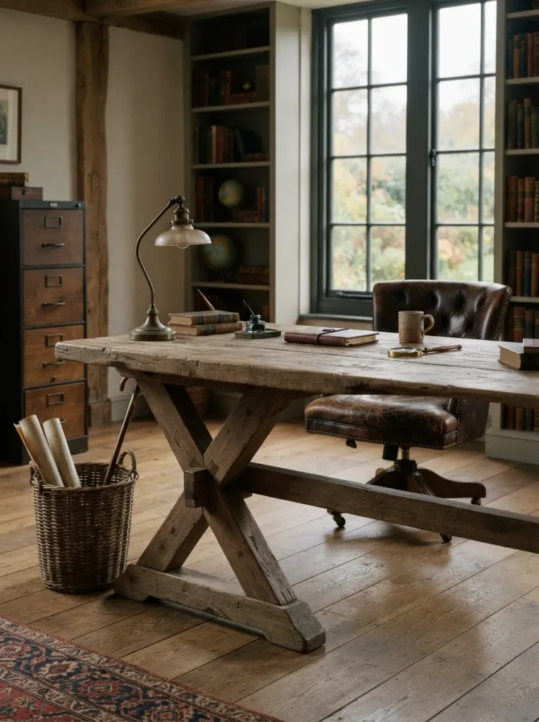 Trestle Desk Design - 19 Masculine Home Office Ideas That Feel Stylish and Refined