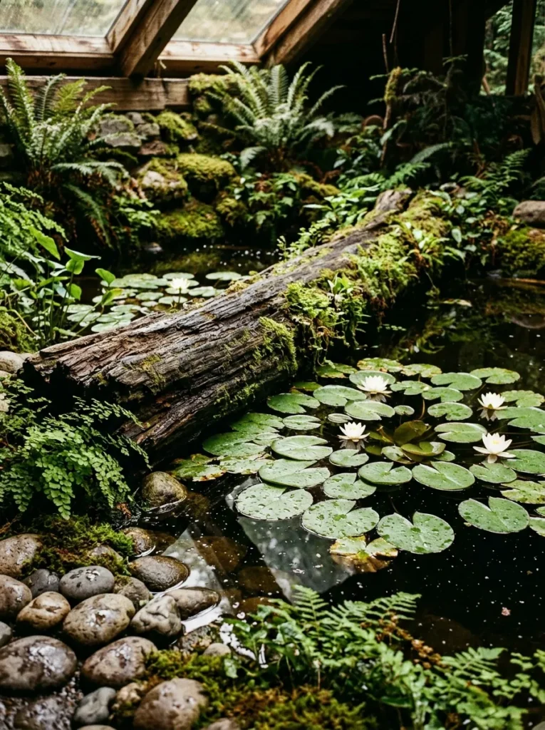 Tropical Themed Pond - 15 Indoor Pond Ideas to Create a Peaceful Home Oasis