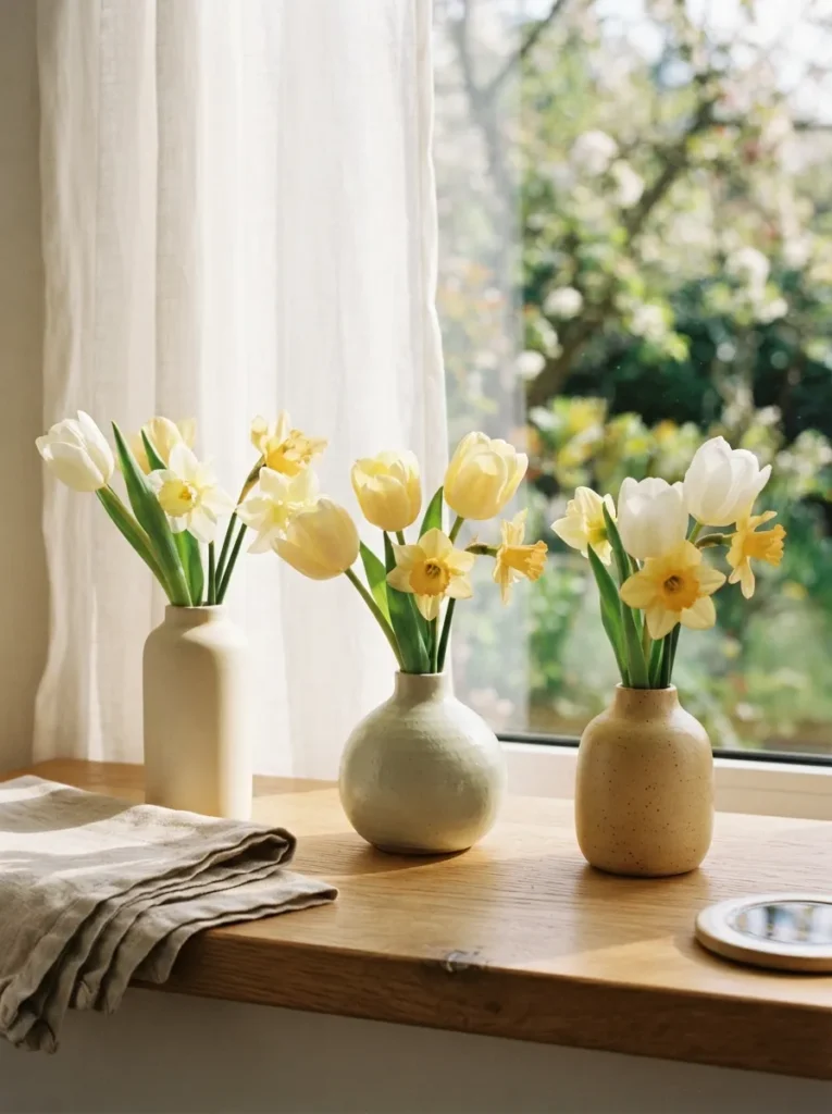 Tulip Daffodil Vases - 15 Palm Sunday Decorations to Make Your Home Feel Warm