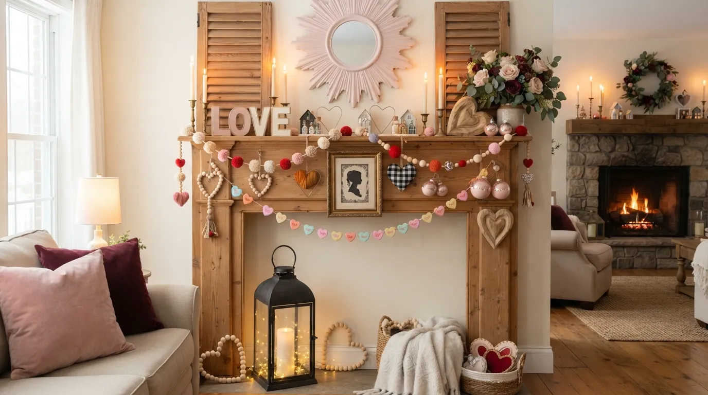 20 Valentine Mantle Decor Ideas for a Romantic Home - Inspired Decoration