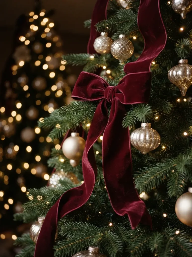 Velvet Ribbon Details - 21 Classy Christmas Decor Ideas That Feel Expensive