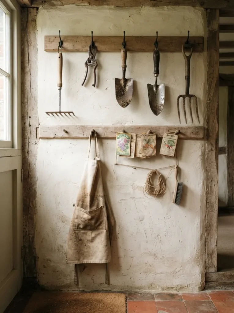 Wall-Hung Garden Tools - 17 Rustic Spring Decor Ideas for a Cozy Farmhouse Feel