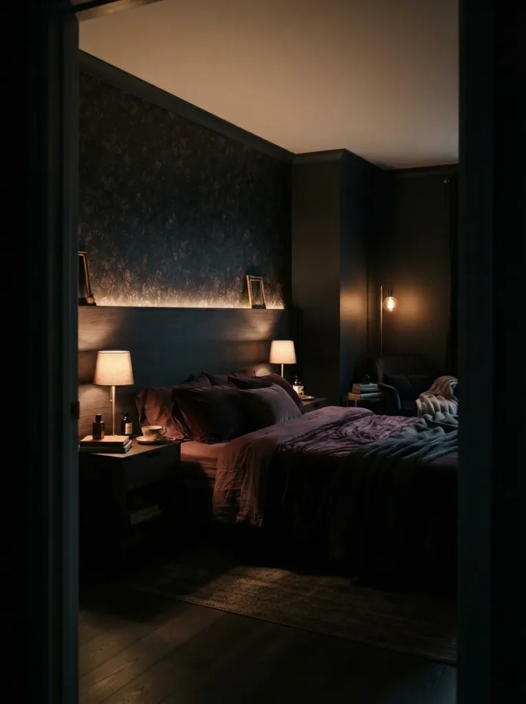 Warm Dimmer Lighting - 19 Dark Feminine Bedroom Ideas That Feel Luxe and Moody