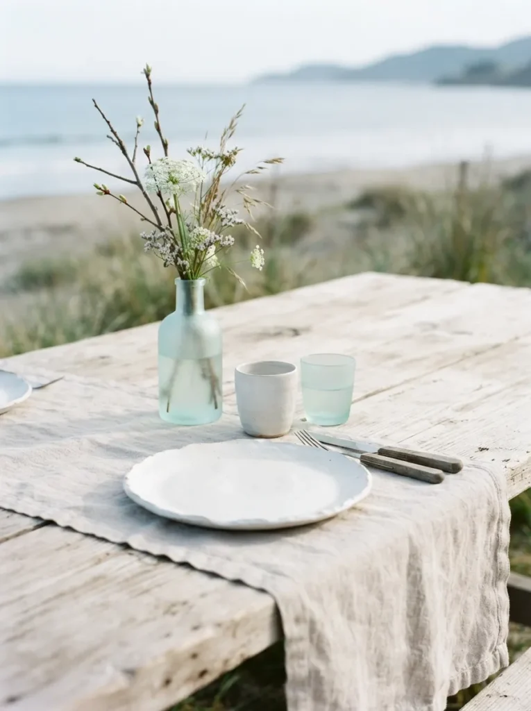 Washed-Shore Minimalism - 21 Spring Tablescapes to Make Your Table Feel Fresh