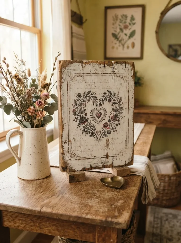 Wood Sign Printable - 21 Farmhouse Valentine Decor Ideas for a Cozy Home