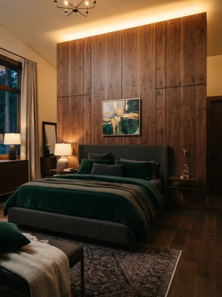 Woven Rattan Chair - 19 Jewel Tone Bedroom Ideas for a Luxe Cozy Retreat