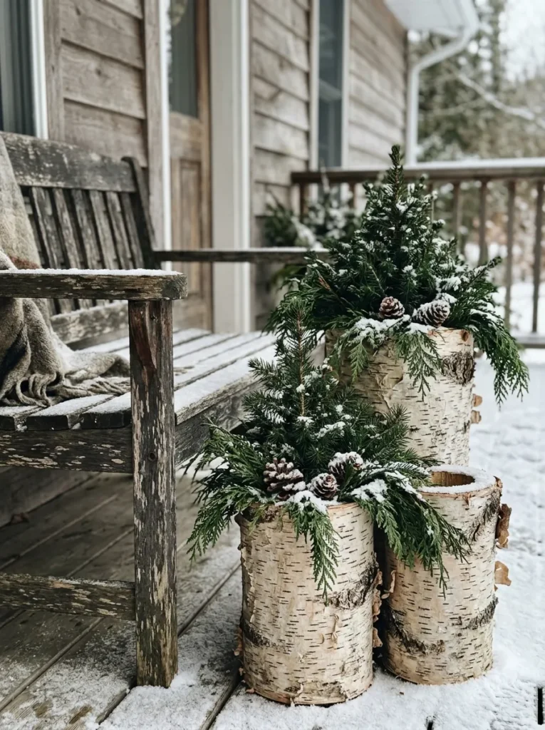 Birch Log Planters