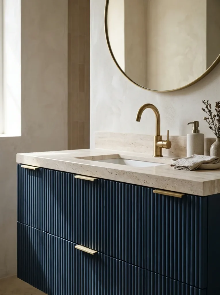 Blue Fluted Vanity