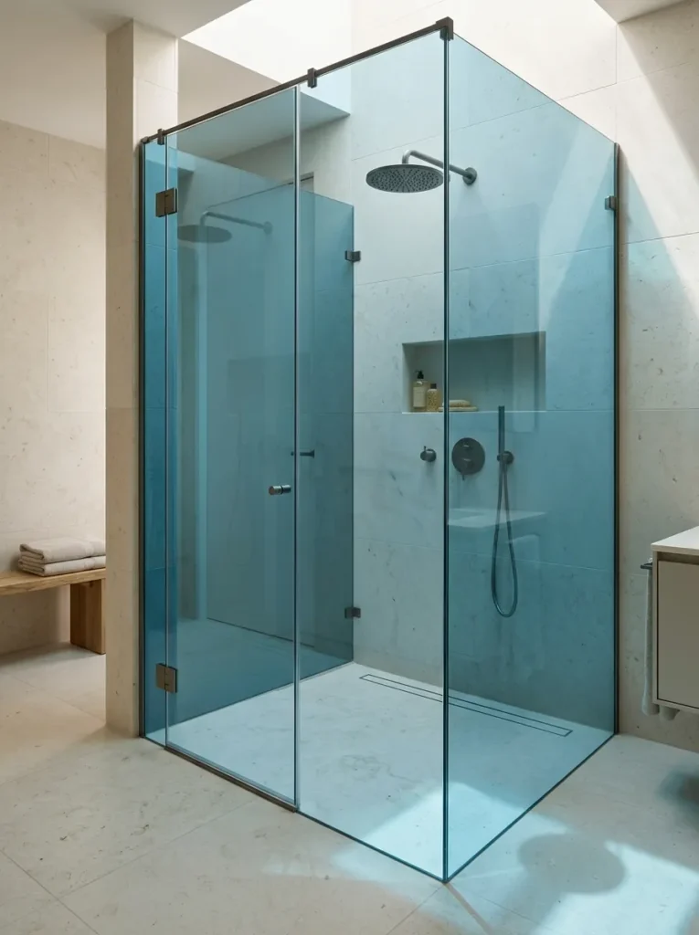 Blue Glass Shower