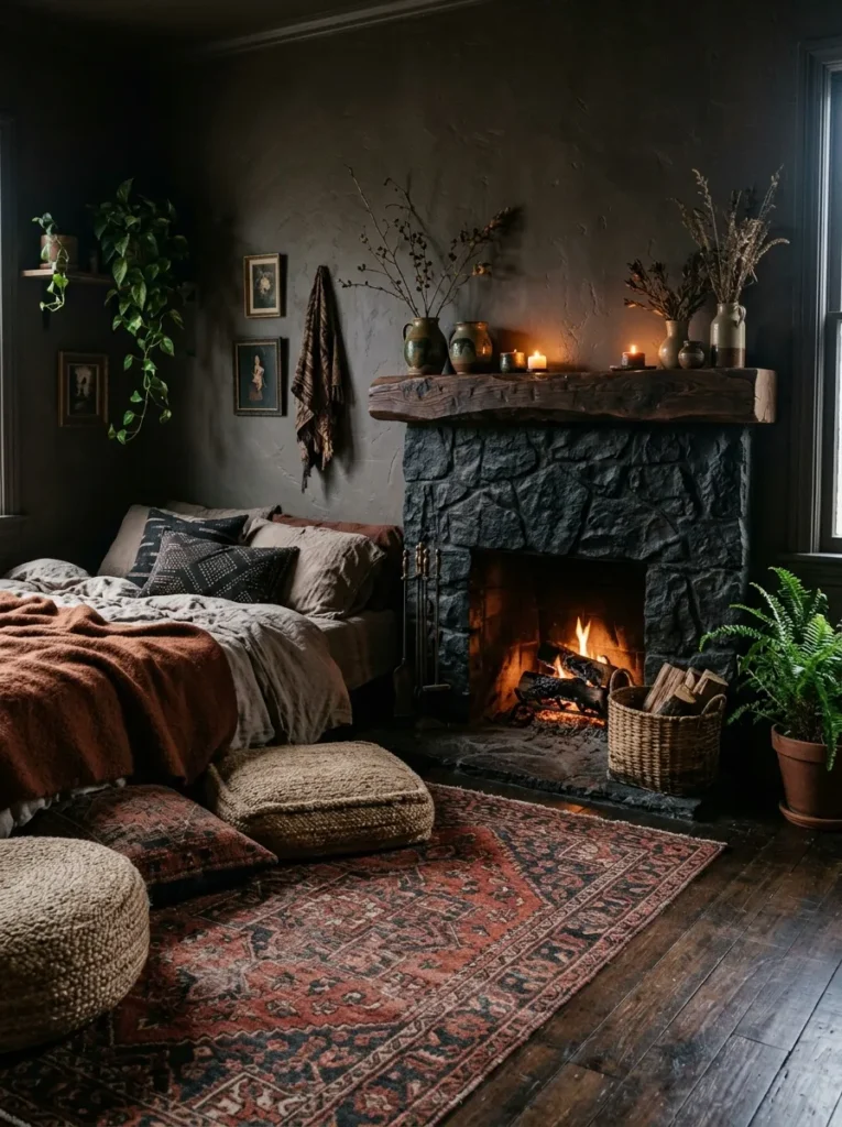 Boho Fireplace Nook