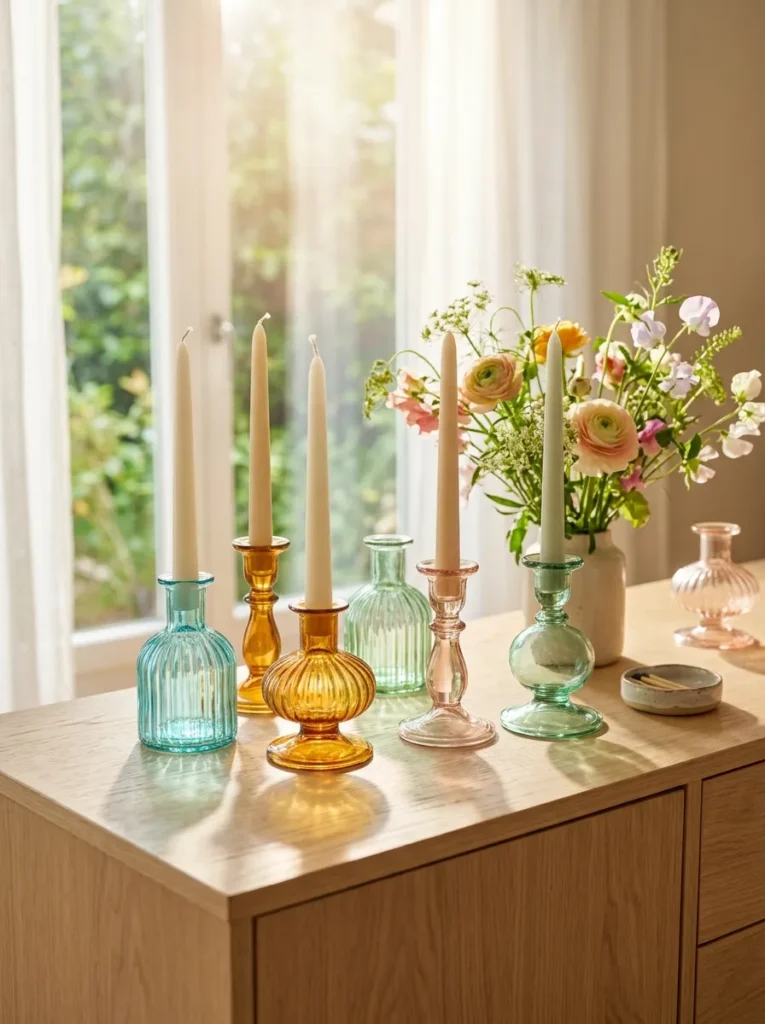 Colorful Glass Candleholders