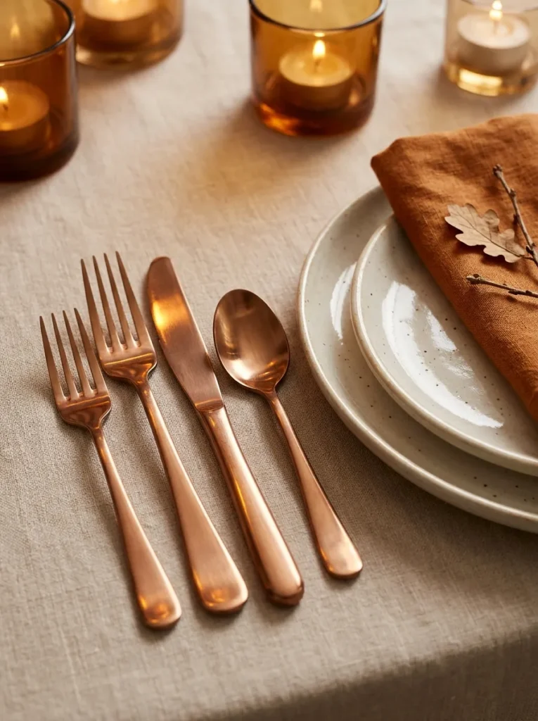 Copper Flatware Styling
