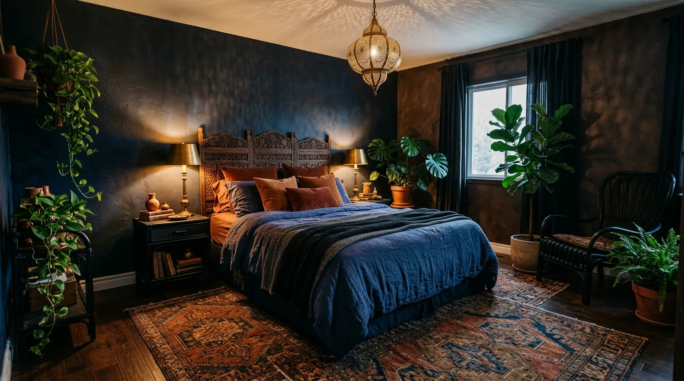 Cozy Dark Boho Bedroom Ideas