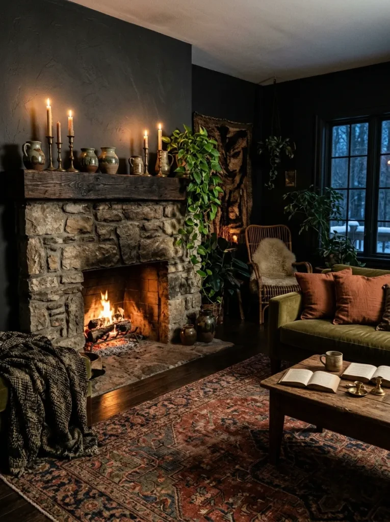 Cozy Fireplace Styling