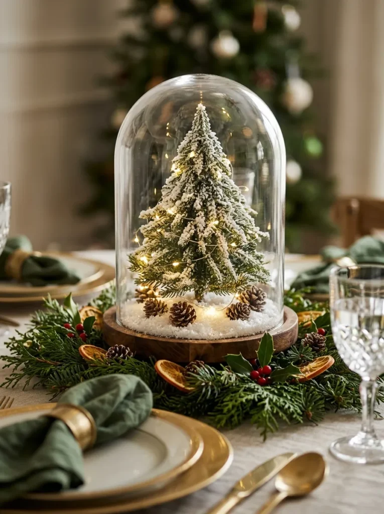 Holiday Cloche Centerpiece