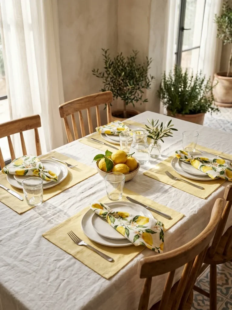 Lemon Table Linens