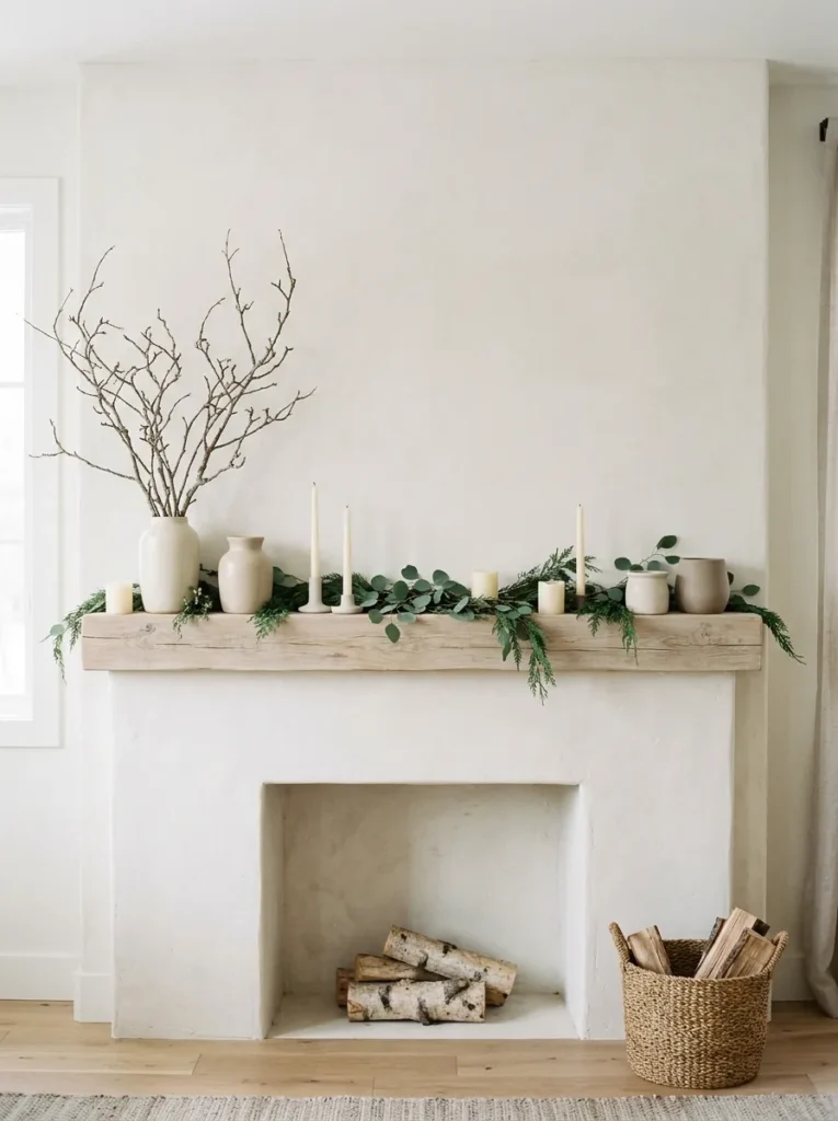 Neutral Mantel Styling