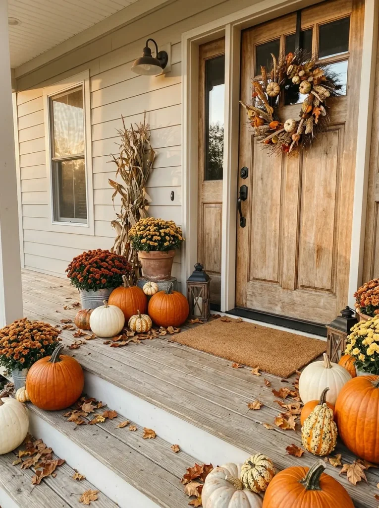Pumpkin Porch Clusters For Front Porch Fall Decor