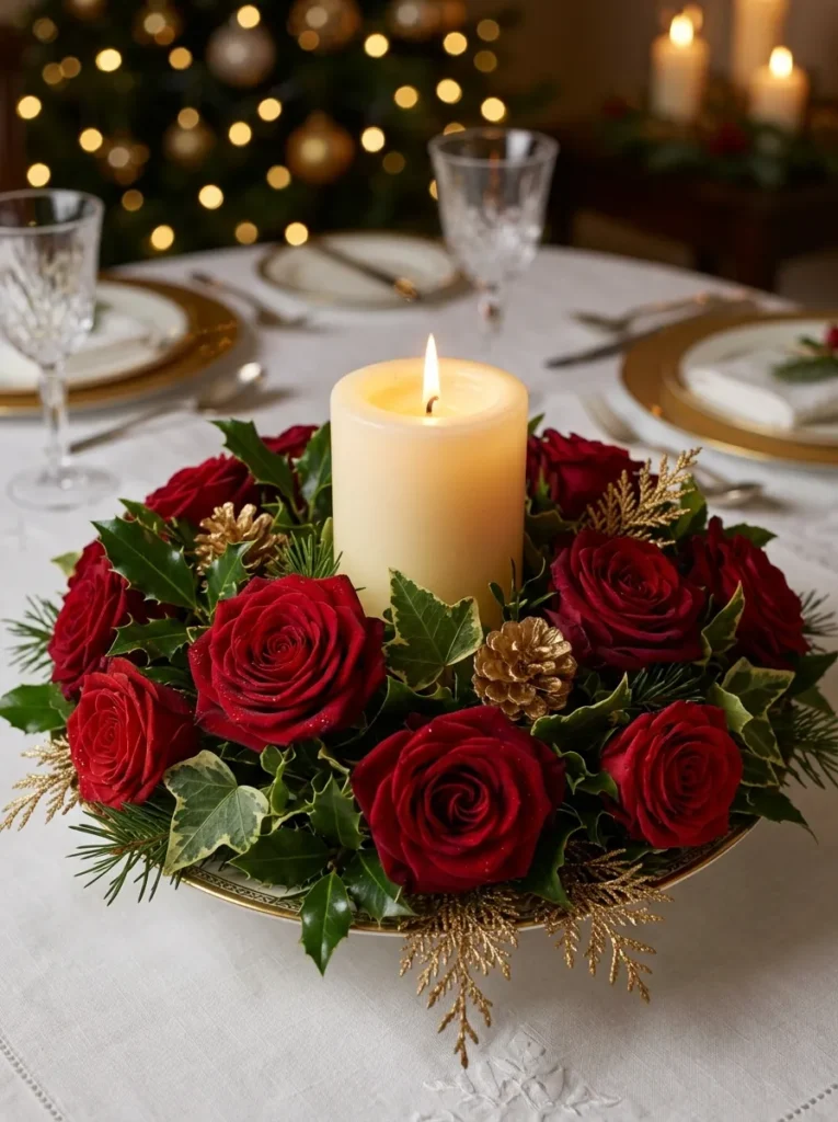 Red Rose Candle Bowl