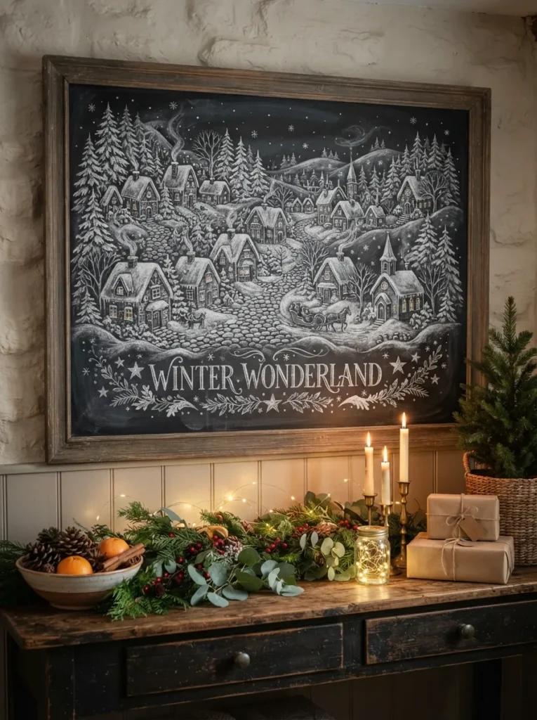 Winter Village Drawing