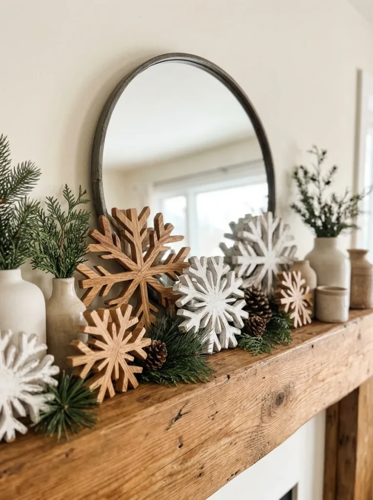 Wooden Snowflake Decor